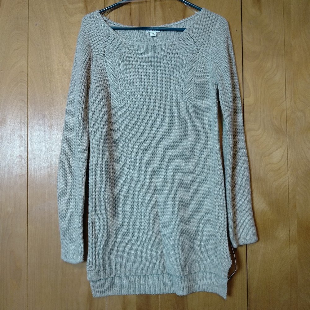 MERONA BEIGE PULLOVER SWEATER SIZE SMALL NEUTRAL MINIMALIST CLASSIC CASUAL TUNIC